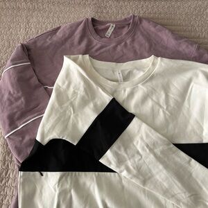 Two Cozy Breastfeeding Sweatshirts - Lavender & White/Black